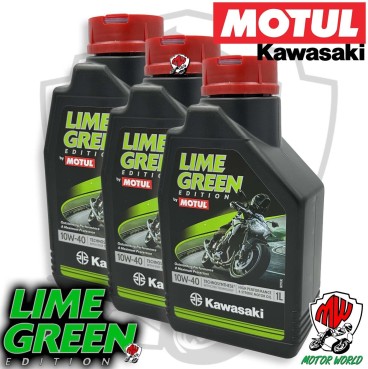 3 Litri OLIO MOTORE MOTUL KAWASAKI LIME GREEN 10W40 SPECIFICO TUTTI I MODELLI