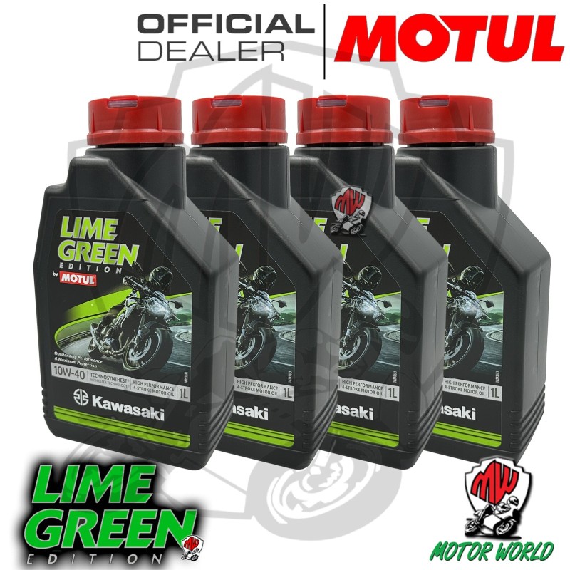 4 LITRI OLIO TECHNSYNTHESE MOTUL LIME GREEN 10W40 KAWASAKI
