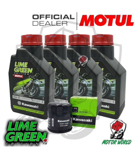 KIT TAGLIANDO 4 LITRI OLIO MOTUL LIME GREEN 10W40 KAWASAKI Z 900 2023