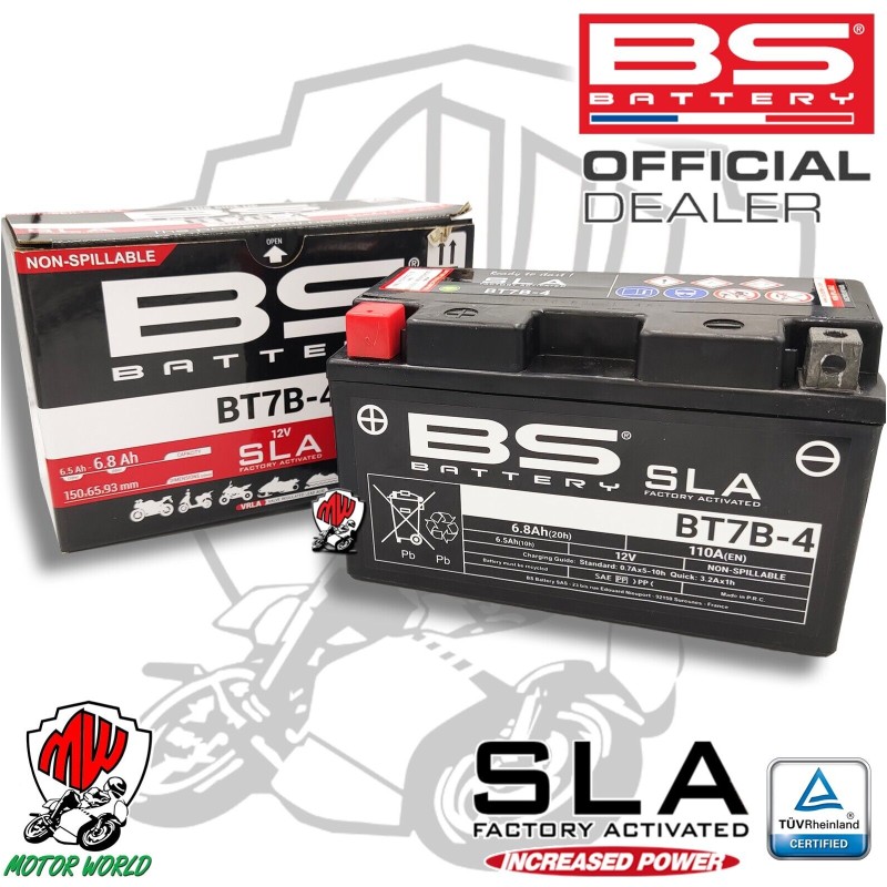 BATTERIA BS BATTERY SLA BT7B-4 SENZA MANUTENZIONE YAMAHA YP 250 MAJESTY DX 1999