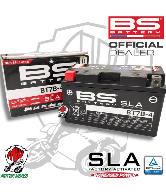 BATTERIA BS BATTERY SLA BT7B-4 SENZA MANUTENZIONE YAMAHA YP 250 MAJESTY DX 1999