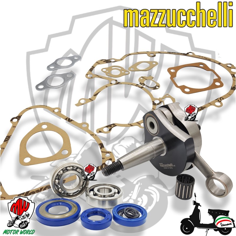 KIT ALBERO MOTORE MAZZUCCHELLI CUSCINETTI SKF VESPA ET3 125 PRIMAVERA CONO 19