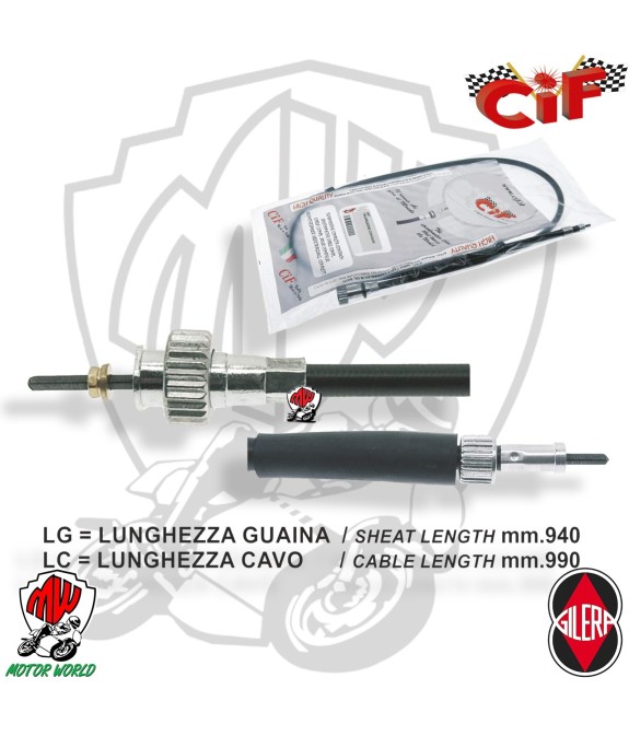 CAVO E GUAINA TRASMISSIONE TACHIMETRO CONTAKM PER GILERA 50 RUNNER 1999 2000