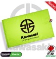Bandiera Originale verde lime e nera con il logo Kawasaki Rivermark