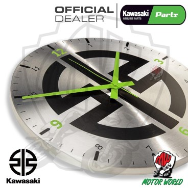 OROLOGIO ANALOGICO DA PARETE ALLUMINIO ORIGINALE KAWASAKI IDEA REGALO COMPLEANNO