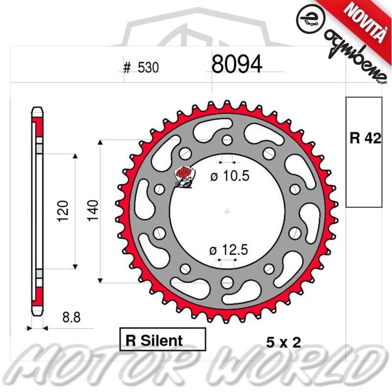 CORONA IN ACCIAIO SILENT OGNIBENE 42 DENTI CORONA IN ACCIAIO SILENT OGNIBENE 42 DENTI
