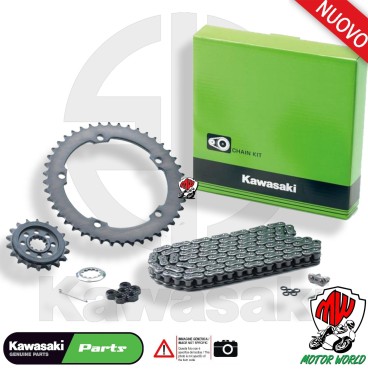 KIT TRASMISSIONE CATENA CORONA PIGNONE ORIGINALE KAWASAKI Ninja 400 2022 2023