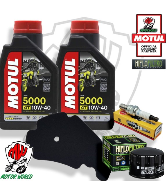 KIT TAGLIANDO OLIO FILTRI CANDELA PIAGGIO BEVERLY 500 2002 2003 2004