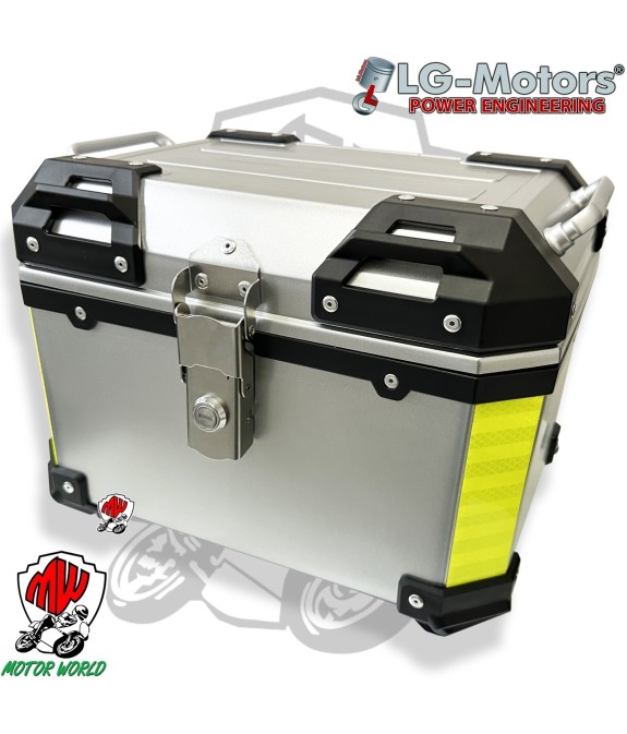 VALIGIA BAULETTO LG CON COVER COLORE ALLUMINIO GRIGIO 38 litri MOTO SILVER