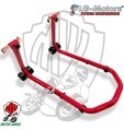 Cavalletto Alza Solleva Moto Anteriore Regolabile 4 Ruote Rosso Universale