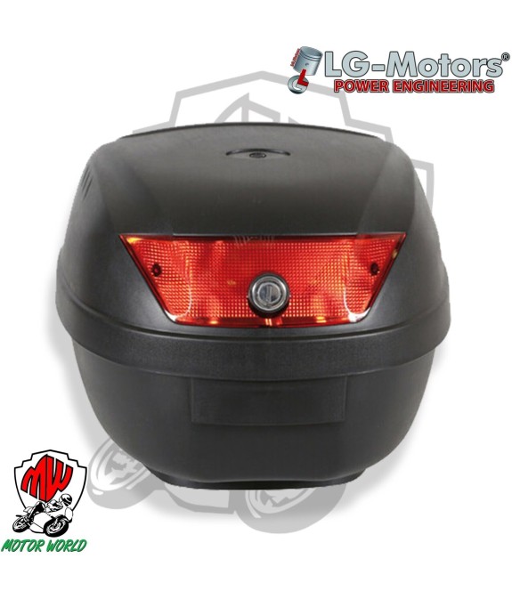 BAULETTO POSTERIORE SCOOTER 28 LT UNIVERSALE CON SERRATURA + PIASTRA + 2 CHIAVI