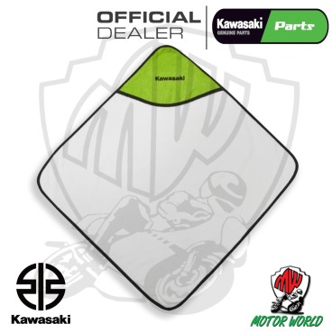 ASCIUGAMANO BAMBINO CON CAPPUCCIO ORIGINALE KAWASAKI SPUGNA 100% COTONE 75x75cm