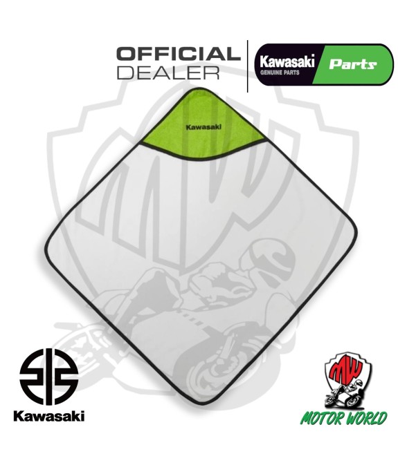 ASCIUGAMANO BAMBINO CON CAPPUCCIO ORIGINALE KAWASAKI SPUGNA 100% COTONE 75x75cm