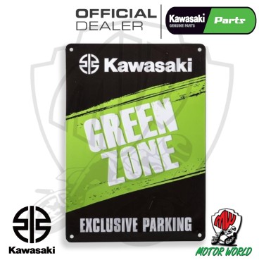 CARTELLO KAWASAKI GREEN ZONE in metallo - formato A4 - prodotto originale