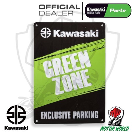 CARTELLO KAWASAKI GREEN ZONE in metallo - formato A4 - prodotto originale