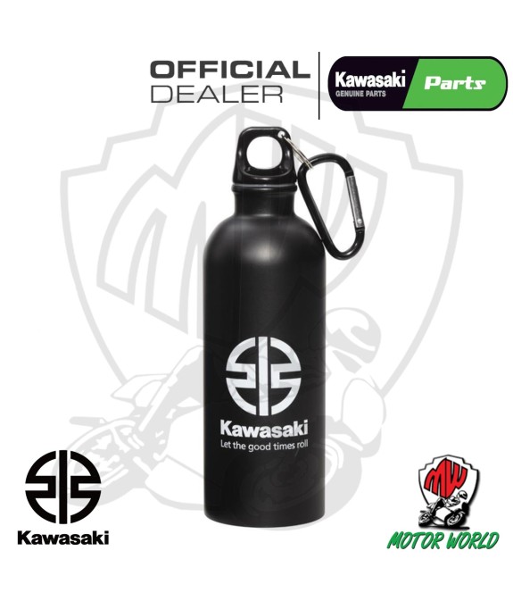 BORRACCIA NERA IN ACCIAIO INOSSIDABILE 500 ml ORIGINALE KAWASAKI TAPPO  A VITE