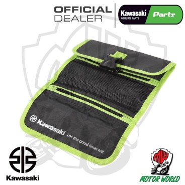 BEAUTY CASE ARROTOLABILE ORIGINALE KAWASAKI DA VIAGGIO 3 SCOMPARTI