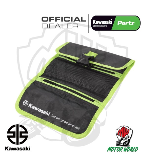 BEAUTY CASE ARROTOLABILE ORIGINALE KAWASAKI DA VIAGGIO 3 SCOMPARTI