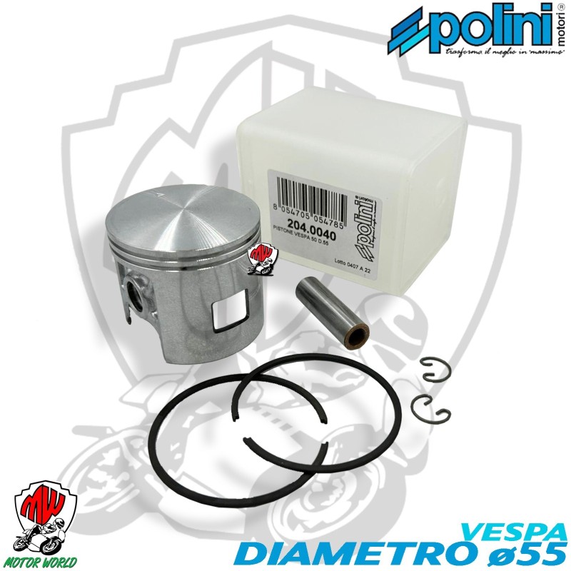 PISTONE POLINI 204.0040 X VESPA & APE 50 C.C.90 DIAM. 55 SPINOTTO 12