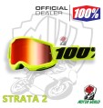 MASCHERINA OCCHIALI MASCHERA DA CROSS ENDURO 100% STRATA 2 YELLOW SPECCHIATI