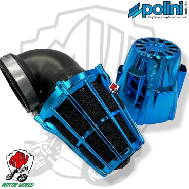 FILTRO ARIA POLINI BLUE AIR BOX 46mm 90 ° BLU-NERO