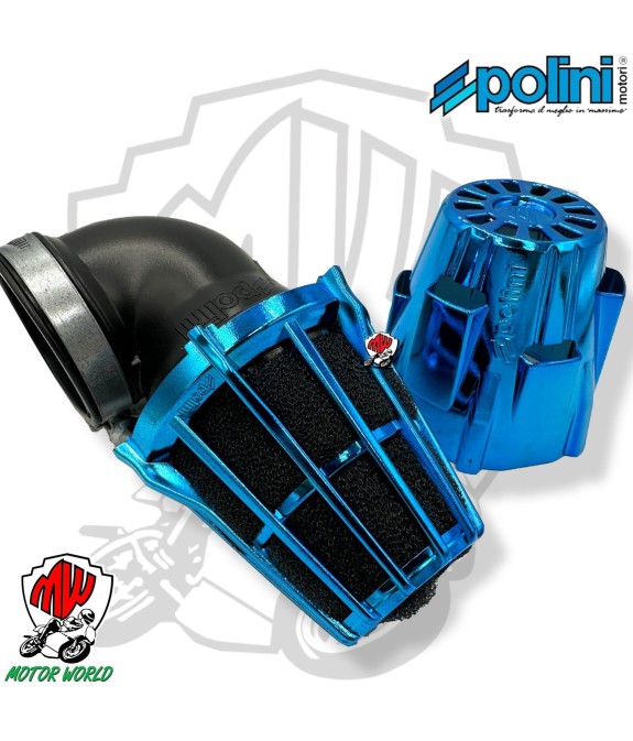FILTRO ARIA POLINI BLUE AIR BOX 46mm 90 ° BLU-NERO