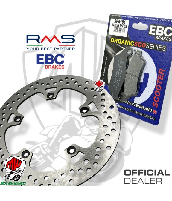 KIT DISCO ANTERIORE RMS + PASTIGLIE EBC ORGANICHE YAMAHA X-MAX 125 20082009