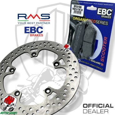 KIT DISCO ANTERIORE RMS + PASTIGLIE EBC ORGANICHE YAMAHA YP X-MAX 250 2016