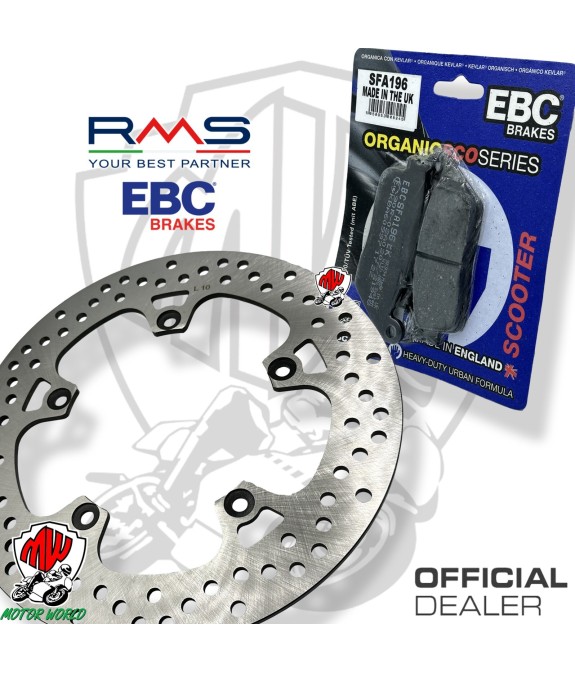 KIT DISCO ANTERIORE RMS + PASTIGLIE EBC ORGANICHE YAMAHA YP X-MAX 250 2016
