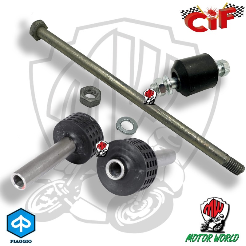 KIT PERNO BULLONE SUPPORTO 2 TAMPONI SILENT BLOCK MOTORE VESPA 50 125 PK S XL V