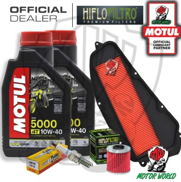 KIT TAGLIANDO CANDELA FILTRO ARIA OLIO MOTUL KYMCO X-CITING 400 I 2013 - 2018