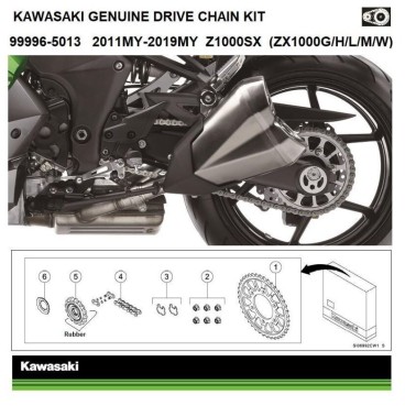 KIT TRASMISSIONE CATENA CORONA PIGNONE ORIGINALE KAWASAKI Z 1000 SX 2019