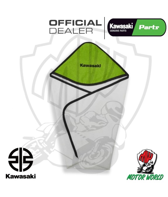ASCIUGAMANO BAMBINO CON CAPPUCCIO ORIGINALE KAWASAKI SPUGNA 100% COTONE 75x75cm