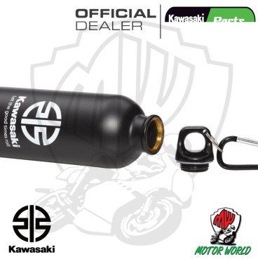 BORRACCIA NERA IN ACCIAIO INOSSIDABILE 500 ml ORIGINALE KAWASAKI TAPPO  A VITE