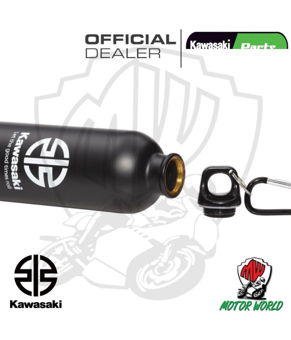 BORRACCIA NERA IN ACCIAIO INOSSIDABILE 500 ml ORIGINALE KAWASAKI TAPPO  A VITE