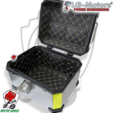 VALIGIA BAULETTO LG CON COVER COLORE ALLUMINIO GRIGIO 38 litri MOTO SILVER