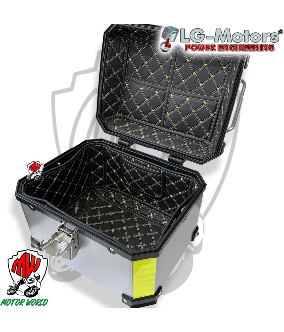 VALIGIA BAULETTO LG CON COVER COLORE ALLUMINIO GRIGIO 38 litri MOTO SILVER