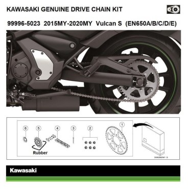 KIT TRASMISSIONE CATENA CORONA PIGNONE ORIGINALE KAWASAKI Vulcan S 2023