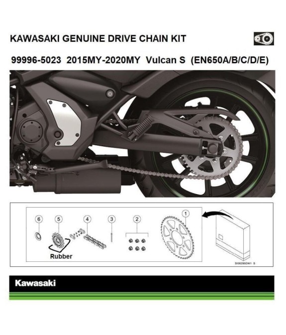 KIT TRASMISSIONE CATENA CORONA PIGNONE ORIGINALE KAWASAKI Vulcan S 2023