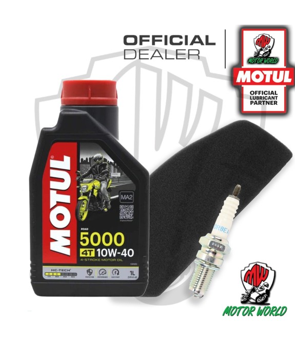 KIT TAGLIANDO OLIO MOTUL FILTRO ARIA CANDELA APRILIA LEONARDO 300 2002 - 2004