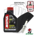KIT TAGLIANDO OLIO MOTUL FILTRO ARIA CANDELA APRILIA LEONARDO 300 2002 - 2004