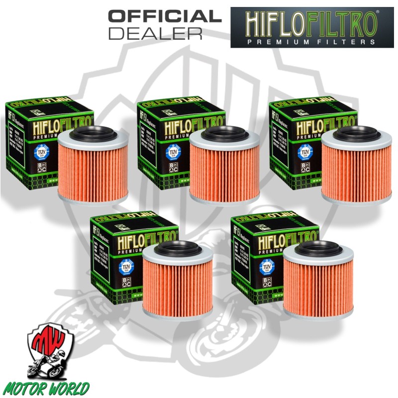 KIT 5 FILTRI OLIO ORIGINALE HIFLO HF151 APRILIA 6.5 Stark