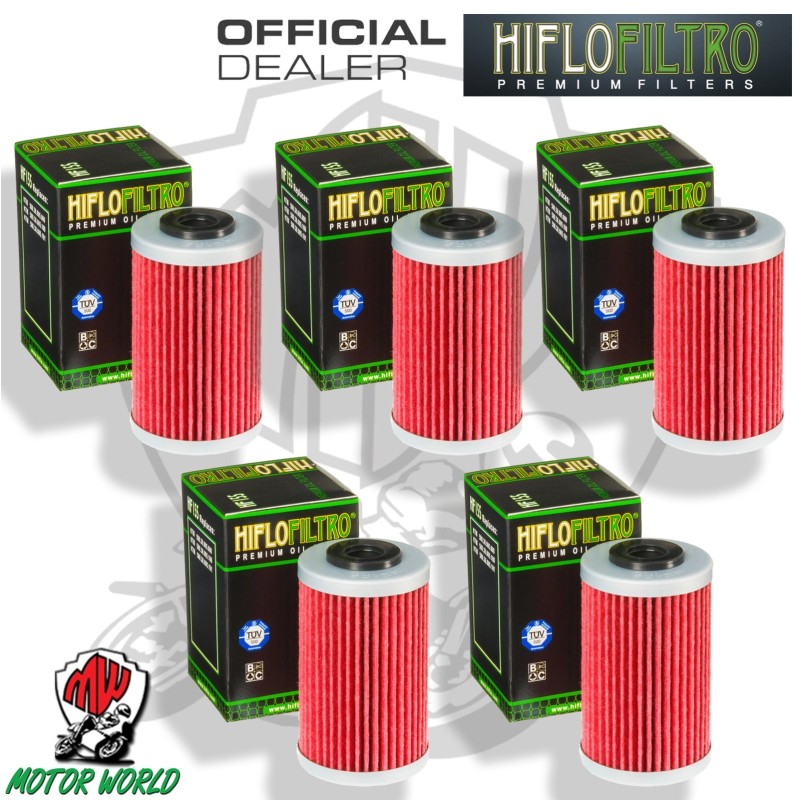 KIT 5 FILTRI OLIO HIFLO HF155 Polaris 525 Outlaw 2007 - 2011