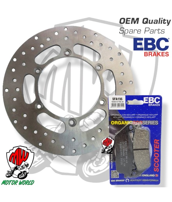 KIT DISCO FRENO + PASTIGLIE FRENO EBC ANTERIORE YAMAHA X-CITY 250 2013