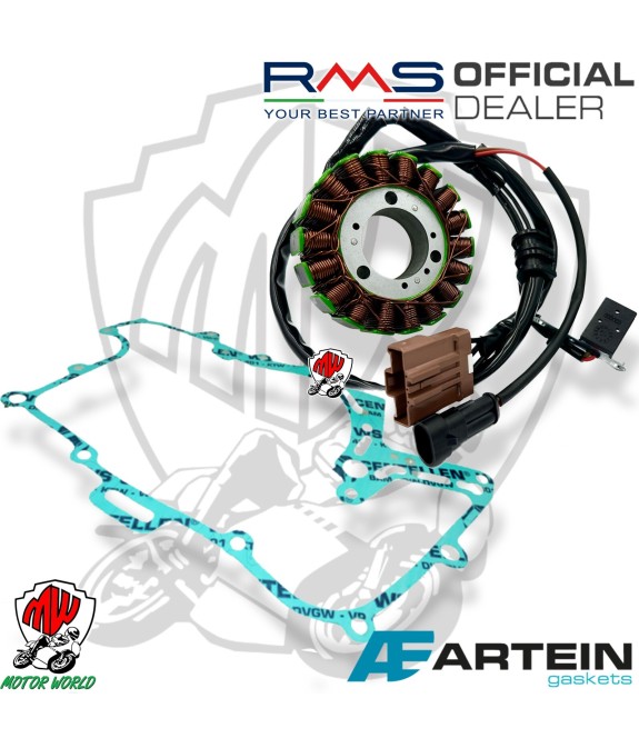 STATORE COMPLETO + GUARNIZIONE COPERCHIO GILERA FUOCO 4V IE 500 2013 2014