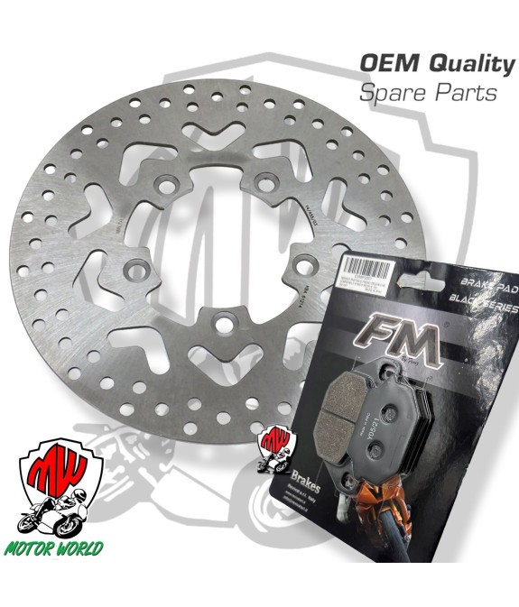 KIT DISCO FRENO + PASTIGLIE ORGANICHE KYMCO AGILITY R16 200 2012