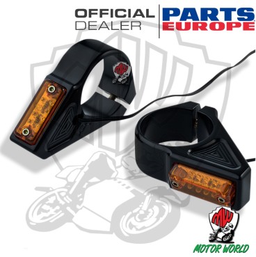 COPPIA FRECCE INDICATORI DIREZIONE LED PER STELI DA 39 mm COLORE NERO ANODIZZATO