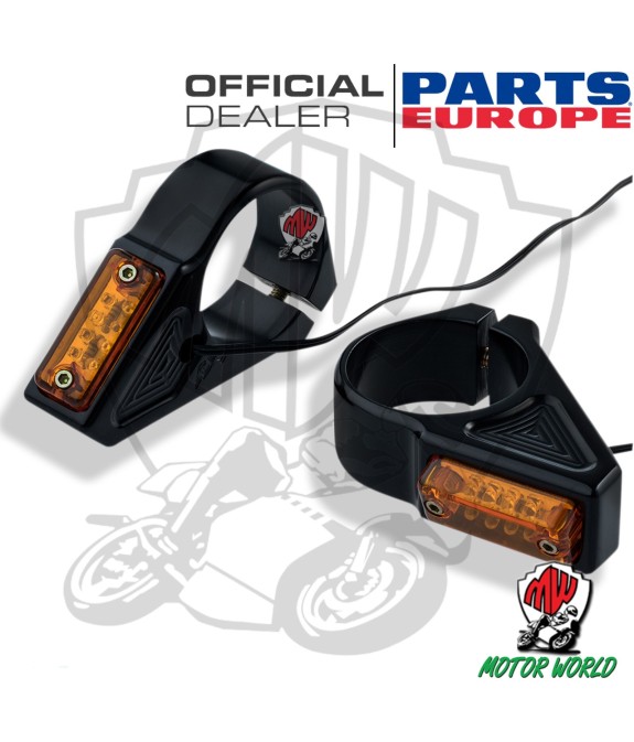 COPPIA FRECCE INDICATORI DIREZIONE LED PER STELI DA 39 mm COLORE NERO ANODIZZATO