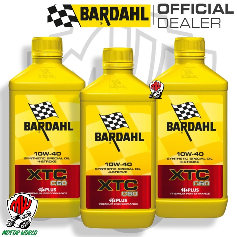 3 LITRI OLIO BARDAHL MOTO 10W40 XTC C60 4 TEMPI FULLERENE POLAR PLUS JASO MA2