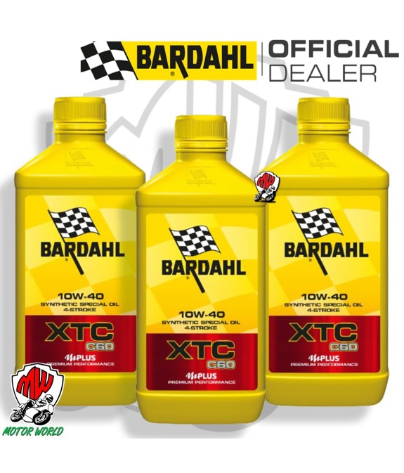 3 LITRI OLIO BARDAHL MOTO 10W40 XTC C60 4 TEMPI FULLERENE POLAR PLUS JASO MA2
